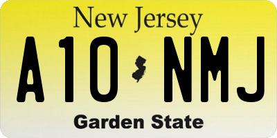 NJ license plate A10NMJ
