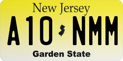 NJ license plate A10NMM