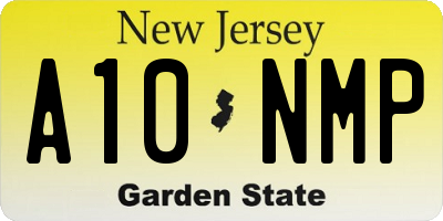 NJ license plate A10NMP