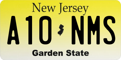 NJ license plate A10NMS