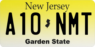 NJ license plate A10NMT