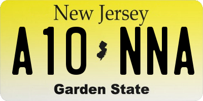 NJ license plate A10NNA