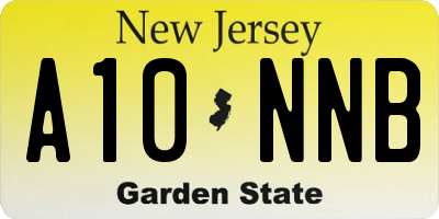 NJ license plate A10NNB