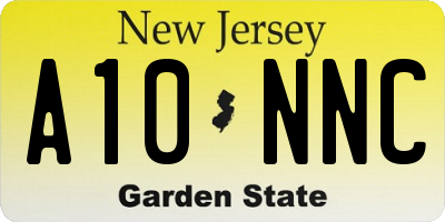 NJ license plate A10NNC