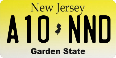 NJ license plate A10NND