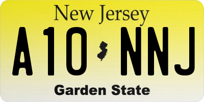 NJ license plate A10NNJ