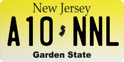 NJ license plate A10NNL