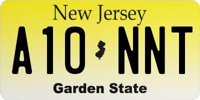 NJ license plate A10NNT