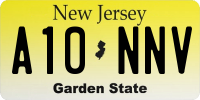 NJ license plate A10NNV