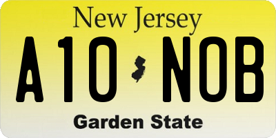 NJ license plate A10NOB