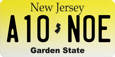 NJ license plate A10NOE