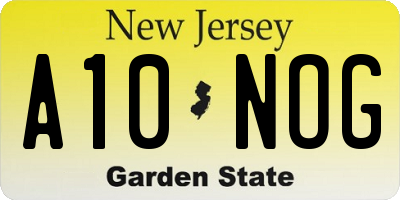 NJ license plate A10NOG