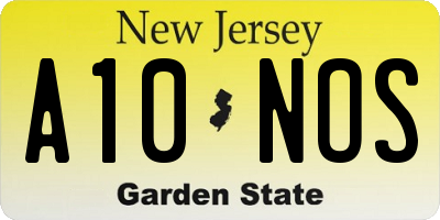 NJ license plate A10NOS