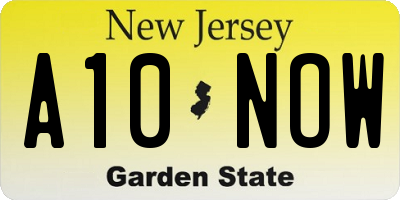 NJ license plate A10NOW