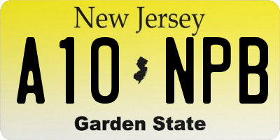 NJ license plate A10NPB