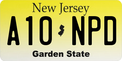 NJ license plate A10NPD