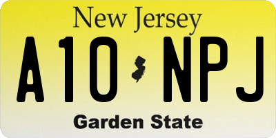 NJ license plate A10NPJ