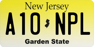 NJ license plate A10NPL