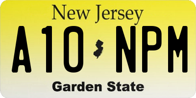 NJ license plate A10NPM