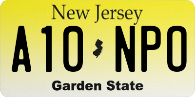 NJ license plate A10NPO