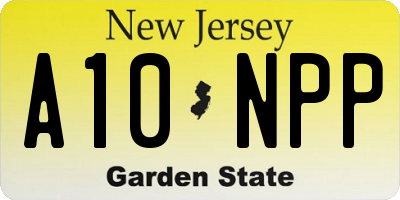 NJ license plate A10NPP