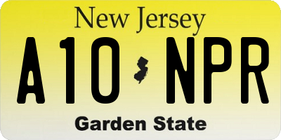 NJ license plate A10NPR