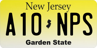 NJ license plate A10NPS