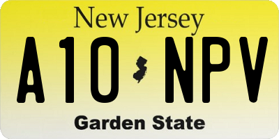 NJ license plate A10NPV