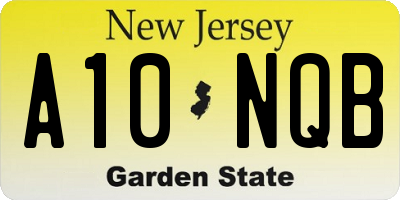 NJ license plate A10NQB