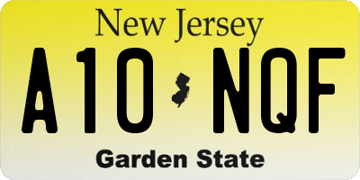 NJ license plate A10NQF