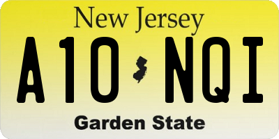 NJ license plate A10NQI