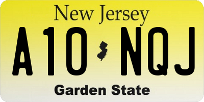 NJ license plate A10NQJ