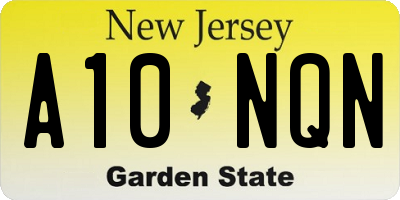 NJ license plate A10NQN