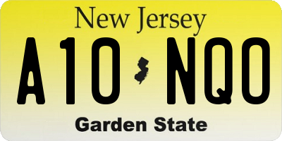 NJ license plate A10NQO