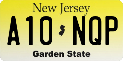 NJ license plate A10NQP