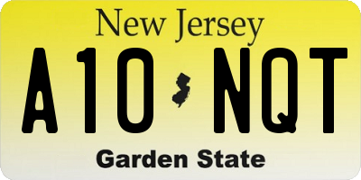 NJ license plate A10NQT