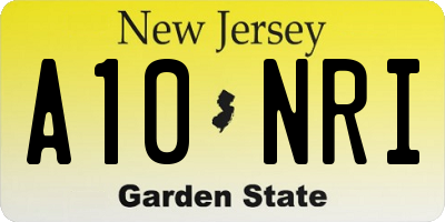 NJ license plate A10NRI