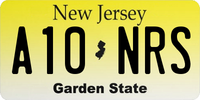 NJ license plate A10NRS