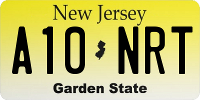NJ license plate A10NRT