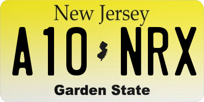 NJ license plate A10NRX