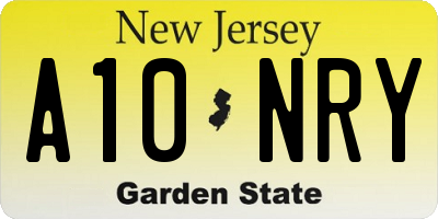 NJ license plate A10NRY