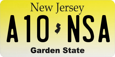 NJ license plate A10NSA