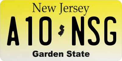 NJ license plate A10NSG