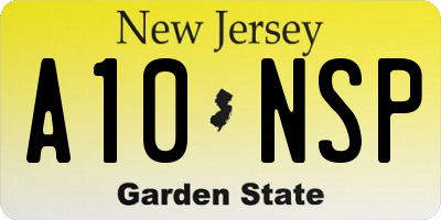 NJ license plate A10NSP