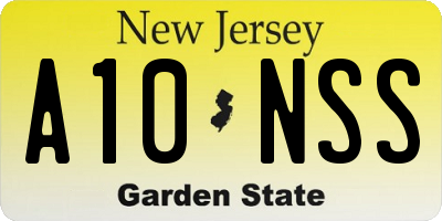 NJ license plate A10NSS