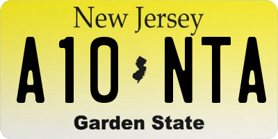 NJ license plate A10NTA