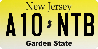 NJ license plate A10NTB