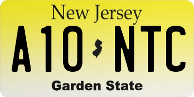 NJ license plate A10NTC