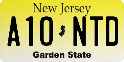 NJ license plate A10NTD