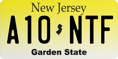 NJ license plate A10NTF
